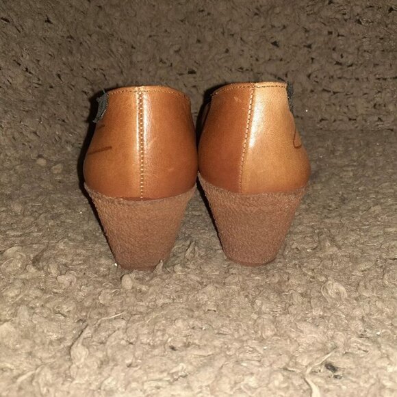 Vintage TED LAPIDUS-Brown Leather-Woven Patterned Wedges-Sz 7-Excellent - Picture 5 of 7